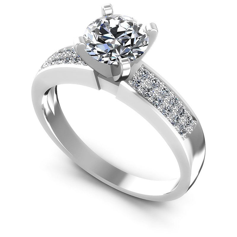 Round Diamonds 0.55CT Engagement Ring in 14KT White Gold