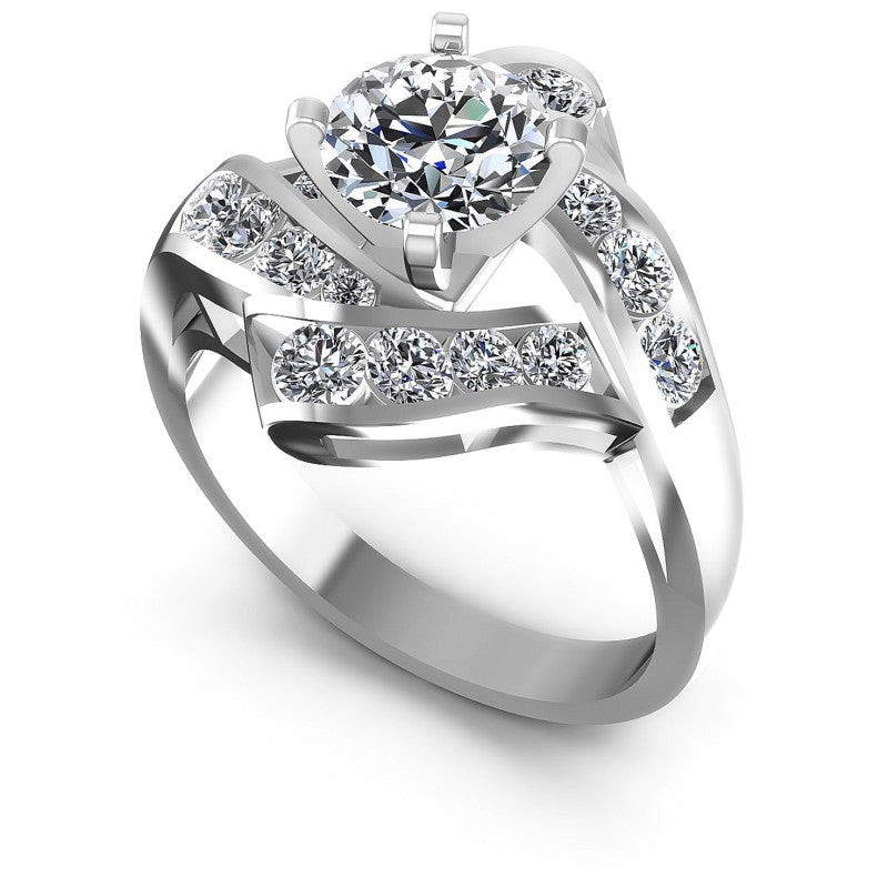 Round Diamonds 1.20CT Engagement Ring in 14KT White Gold
