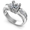 Princess and Round Diamonds 1.35CT Engagement Ring in 14KT White Gold
