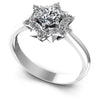 Round Diamonds 0.60CT Halo Ring in 14KT White Gold