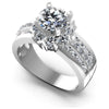 Princess and Round Diamonds 1.95CT Halo Ring in 14KT White Gold