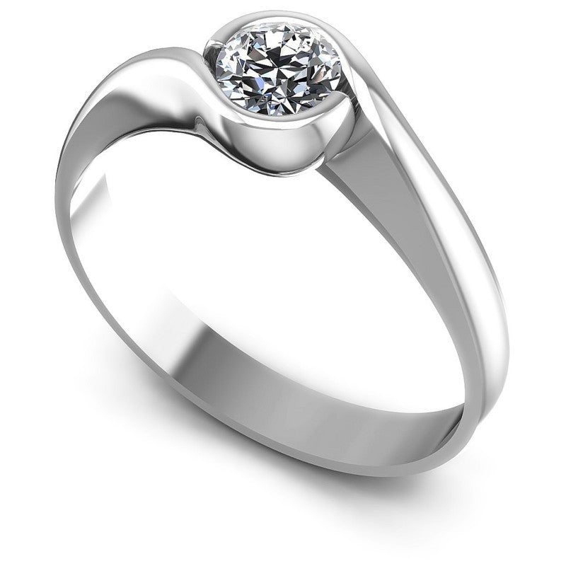 Round Diamonds 0.35CT Solitaire Ring in 14KT White Gold