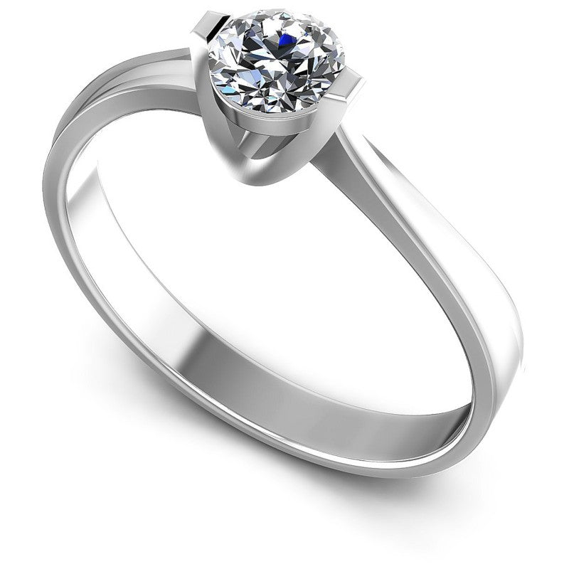 Round Diamonds 0.35CT Solitaire Ring in 14KT White Gold