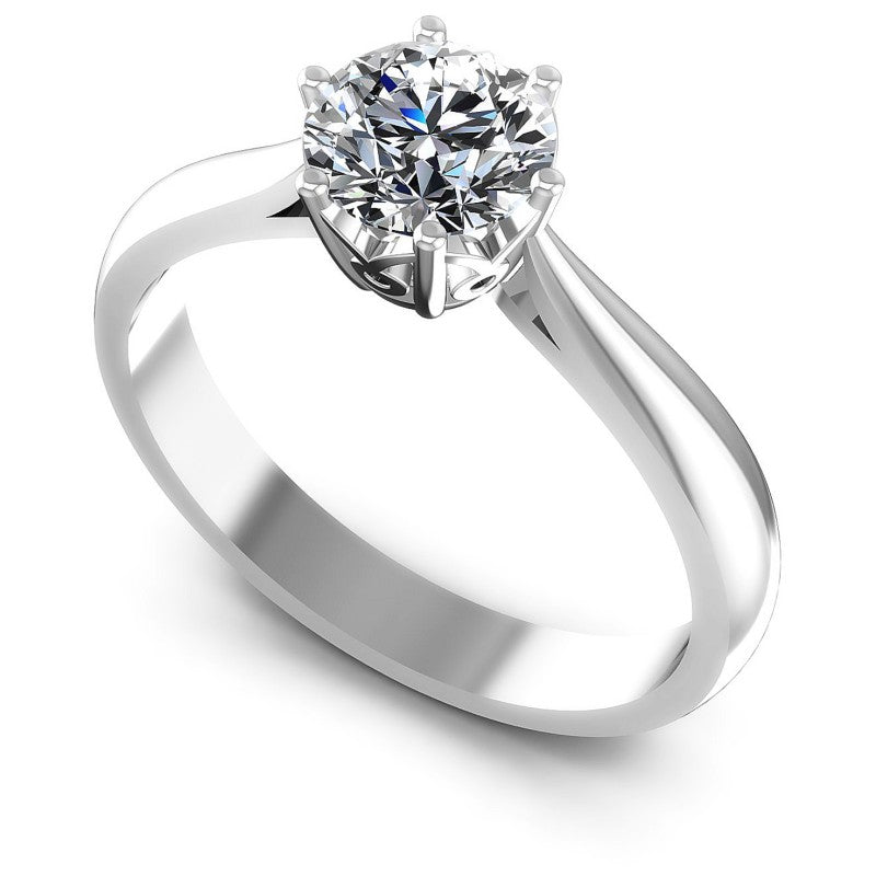 Round Diamonds 0.35CT Solitaire Ring in 14KT White Gold