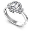 Round and Emerald Diamonds 0.55CT Halo Ring in 14KT White Gold