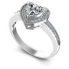 Round and Heart Diamonds 0.65CT Halo Ring in 14KT White Gold