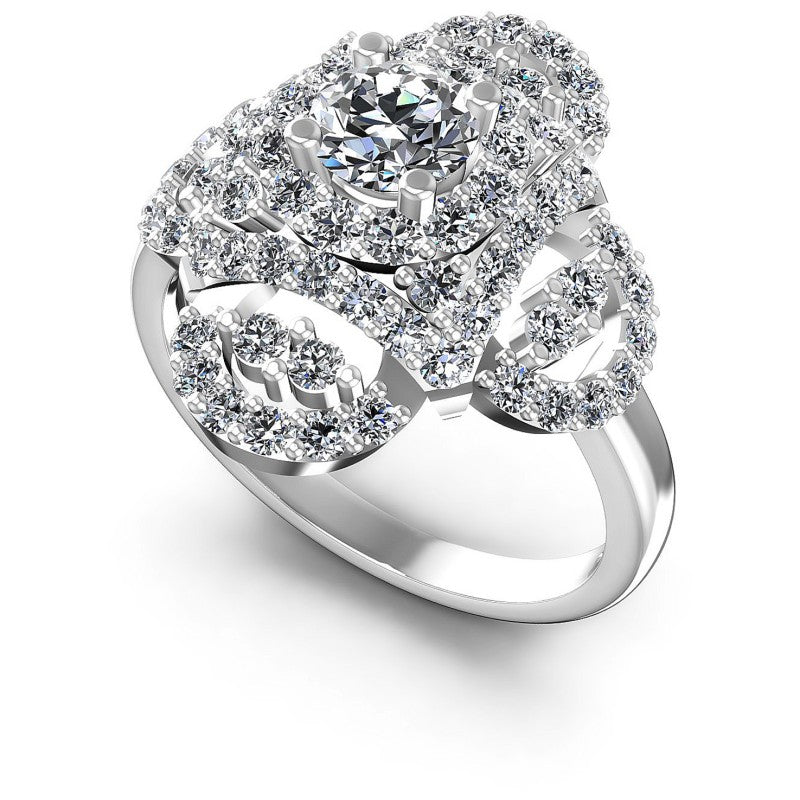 Round Diamonds 1.50CT Halo Ring in 14KT White Gold