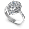 Round and Pear Diamonds 0.90CT Halo Ring in 14KT White Gold