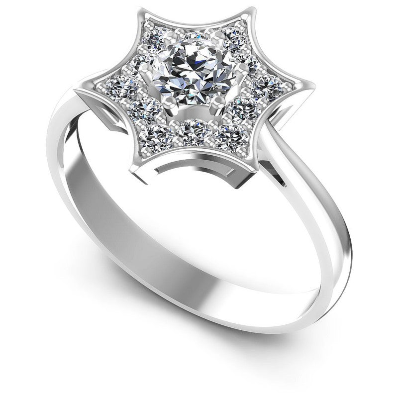Round Diamonds 0.70CT Halo Ring in 14KT White Gold