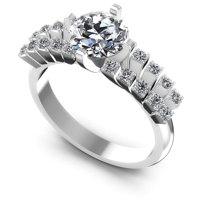 Round Diamonds 0.70CT Engagement Ring in 14KT White Gold