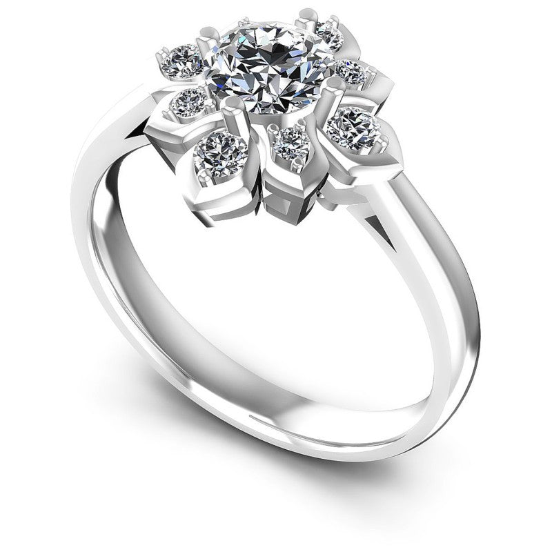 Round Diamonds 0.60CT Engagement Ring in 14KT White Gold