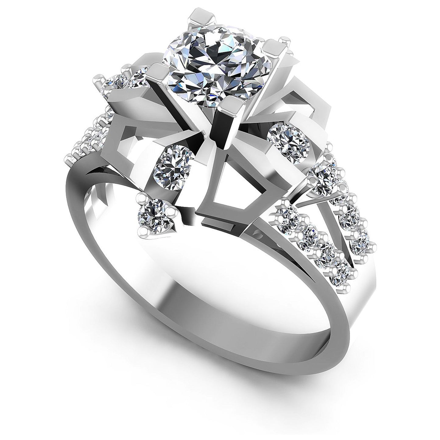1.00CT Round Cut Diamonds Engagement Rings