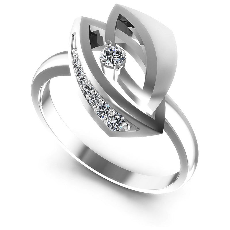 Round Diamonds 0.25CT Fashion Ring in 14KT White Gold