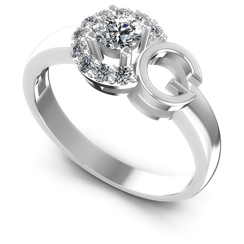 Round Diamonds 0.45CT Fashion Ring in 14KT White Gold