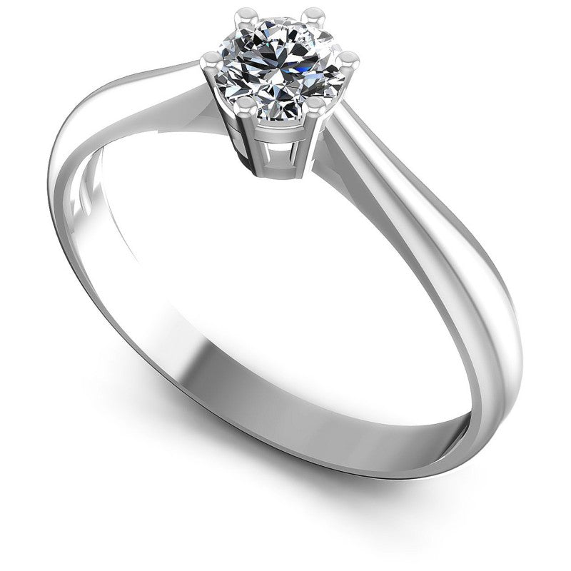 Round Diamonds 0.35CT Solitaire Ring in 14KT White Gold
