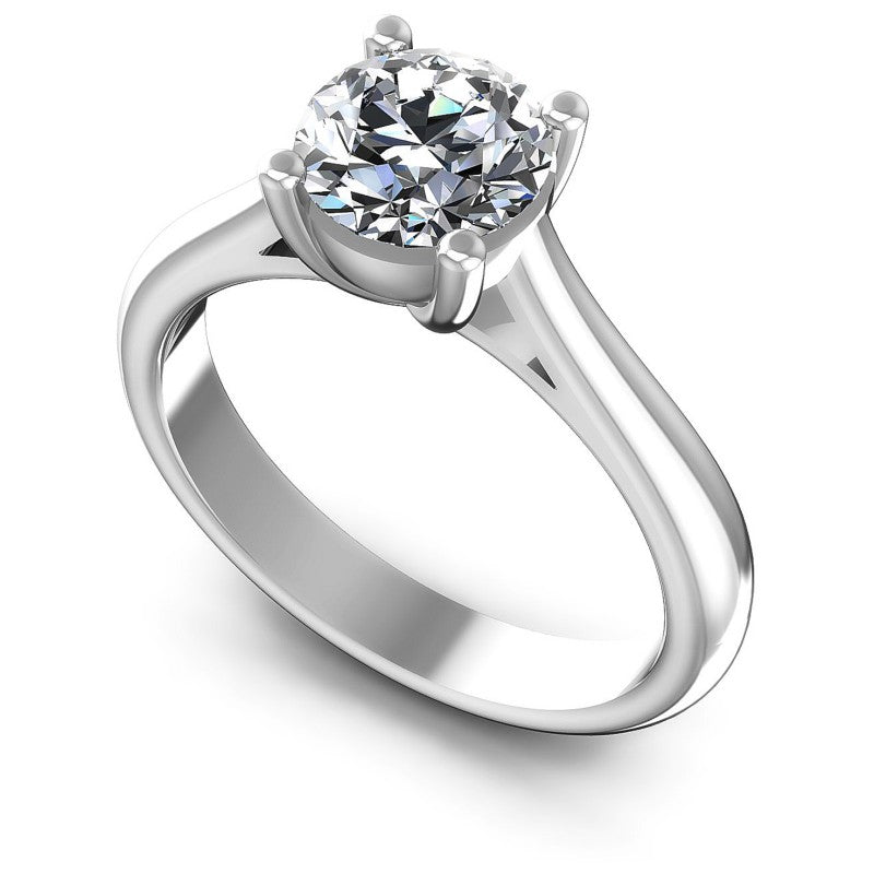 Round Diamonds 0.35CT Solitaire Ring in 14KT White Gold