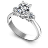 Round and Oval Diamonds 1.15CT Three Stone Ring in 14KT White Gold