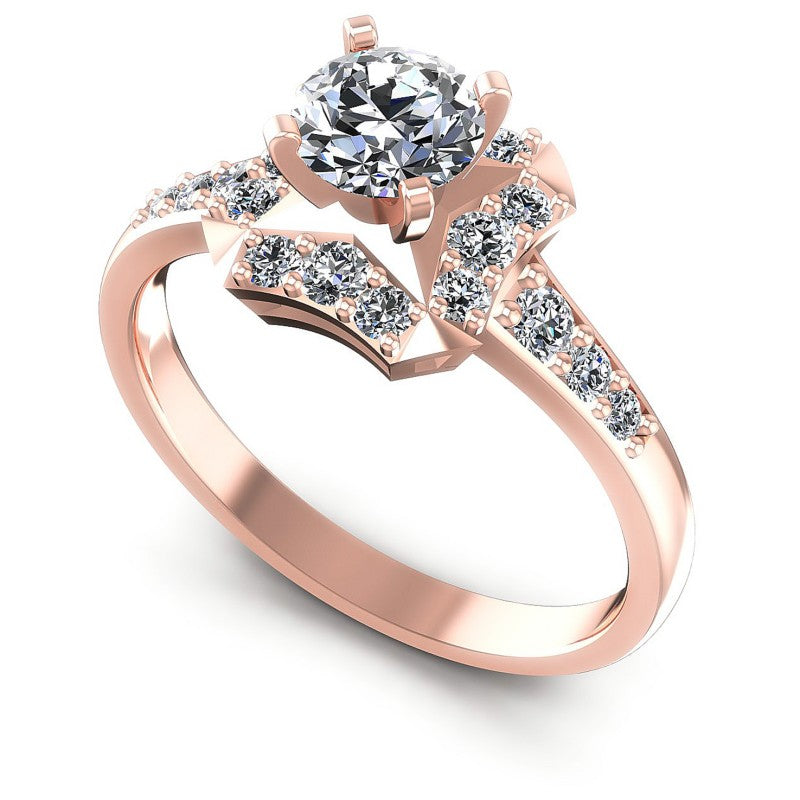 Round Diamonds 0.85CT Halo Ring in 18KT White Gold