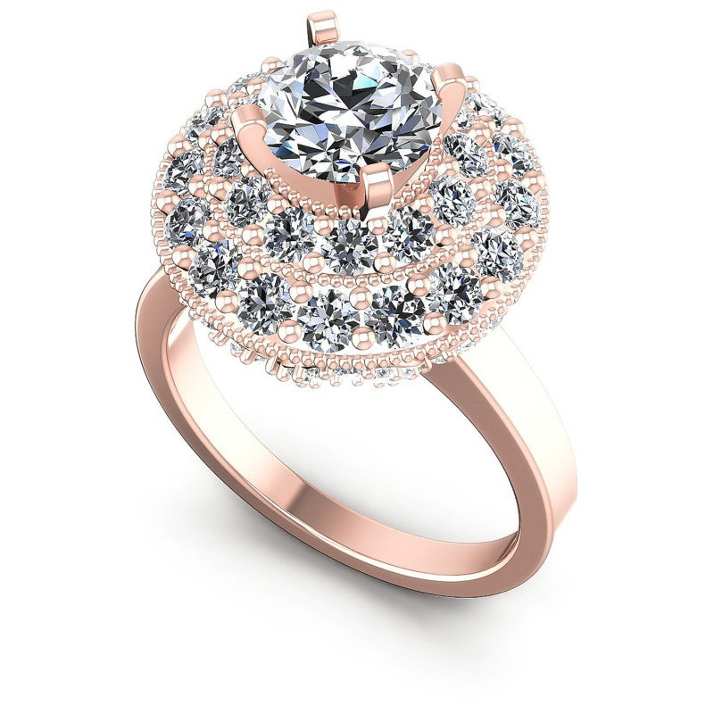Round Diamonds 1.90CT Antique Ring in 18KT White Gold