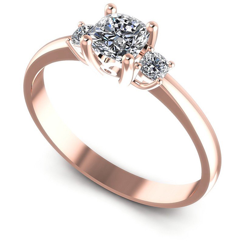Cushion Diamonds 0.50CT Three Stone Ring in 18KT White Gold