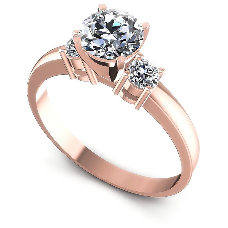 Round Diamonds 0.80CT Three Stone Ring in 18KT White Gold