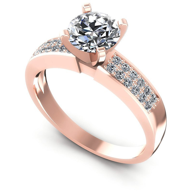 Round Diamonds 0.55CT Engagement Ring in 18KT White Gold