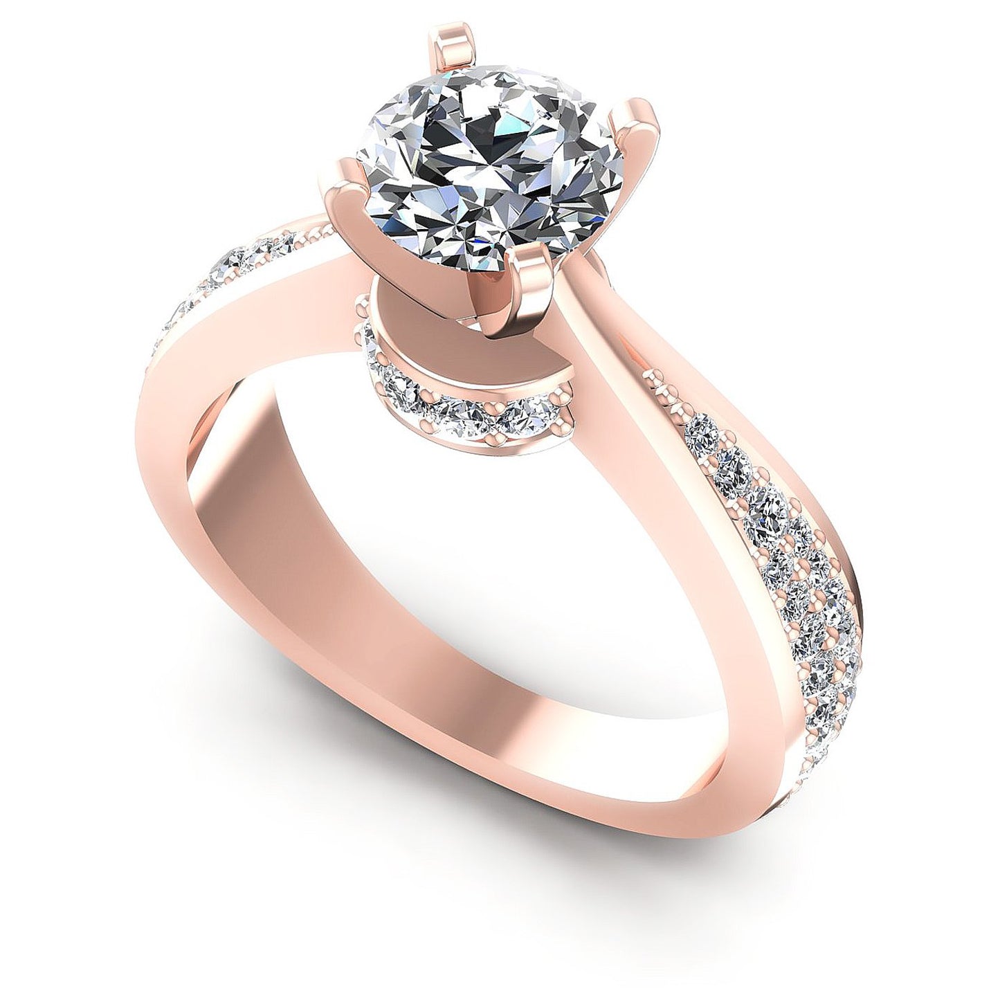 0.95CT Round Cut Diamonds Engagement Rings