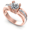Princess and Round Diamonds 1.35CT Engagement Ring in 18KT White Gold