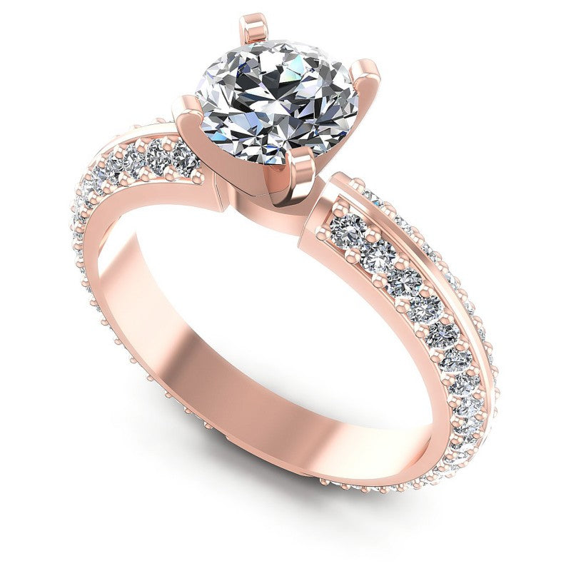 Round Diamonds 1.15CT Engagement Ring in 18KT White Gold