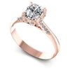 Round and Cushion Diamonds 0.50CT Engagement Ring in 18KT White Gold
