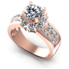 Princess and Round Diamonds 1.95CT Halo Ring in 18KT White Gold