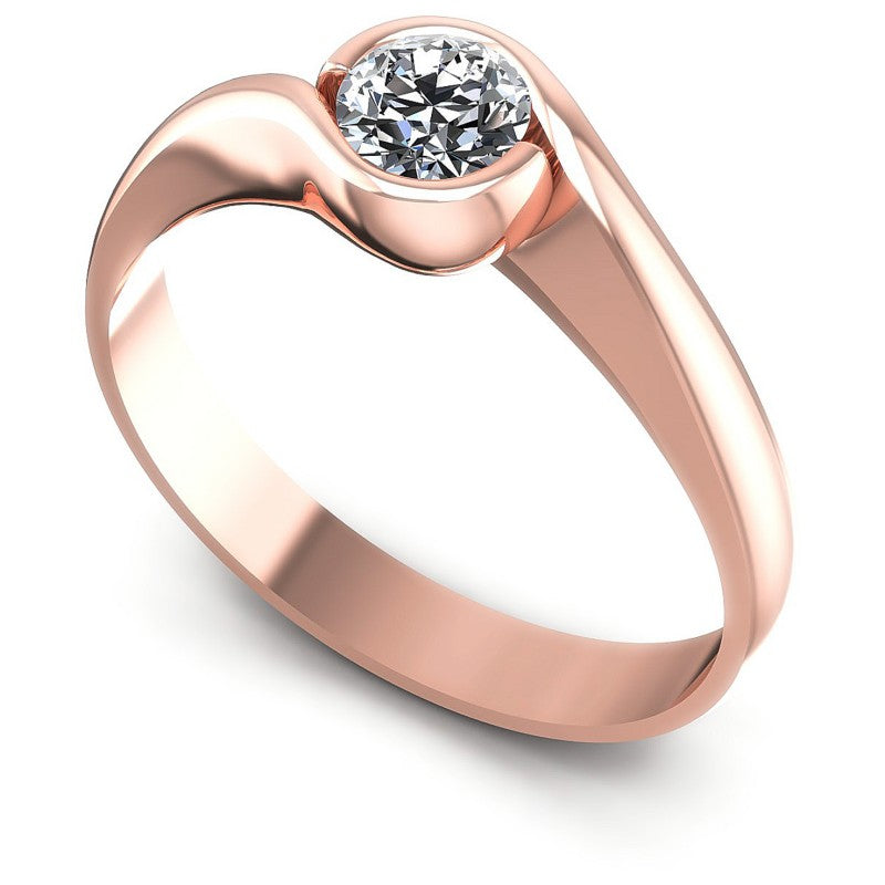 Round Diamonds 0.35CT Solitaire Ring in 18KT White Gold
