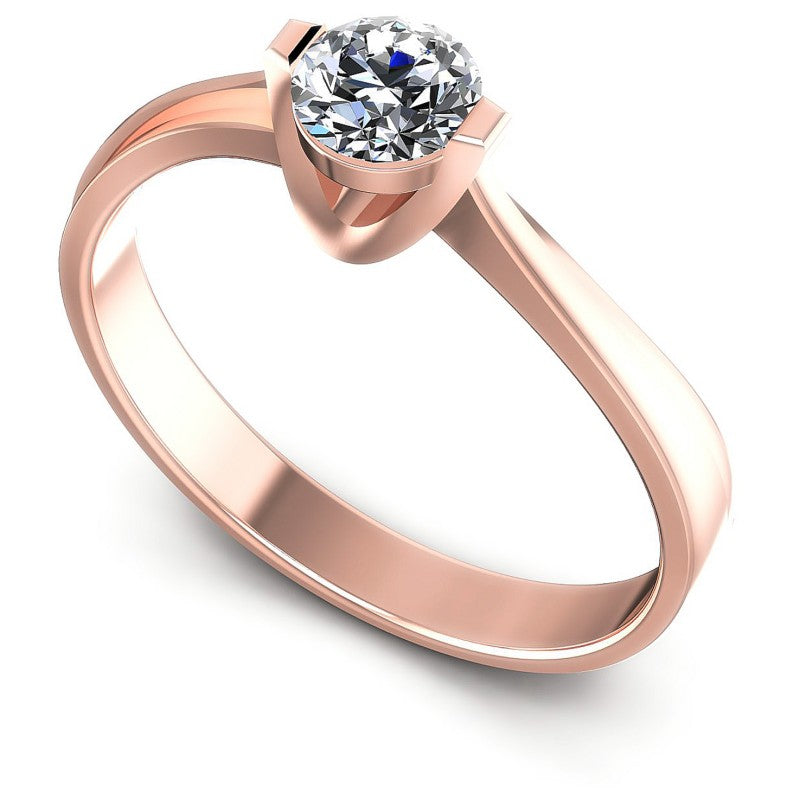 Round Diamonds 0.35CT Solitaire Ring in 18KT White Gold