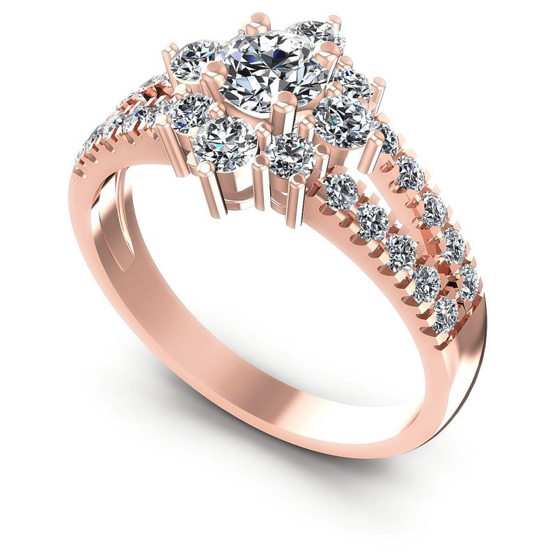 Round Diamonds 1.05CT Halo Ring in 18KT White Gold