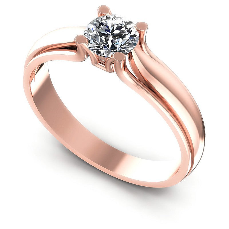 Round Diamonds 0.35CT Solitaire Ring in 18KT White Gold