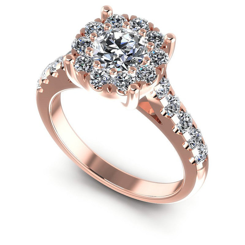 Round Diamonds 1.20CT Halo Ring in 18KT White Gold