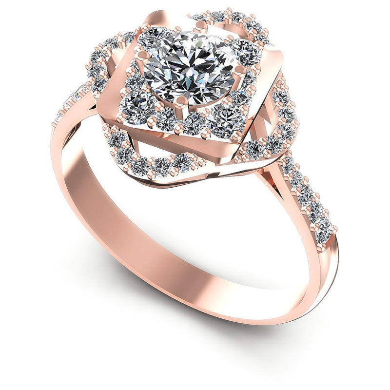 Round Diamonds 1.00CT Halo Ring in 18KT White Gold