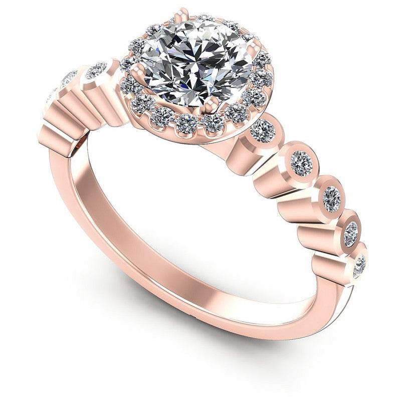 Round Diamonds 0.65CT Halo Ring in 18KT White Gold