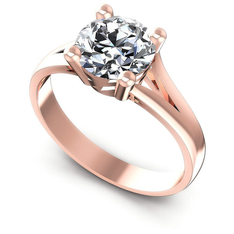 Round Diamonds 0.35CT Solitaire Ring in 18KT White Gold