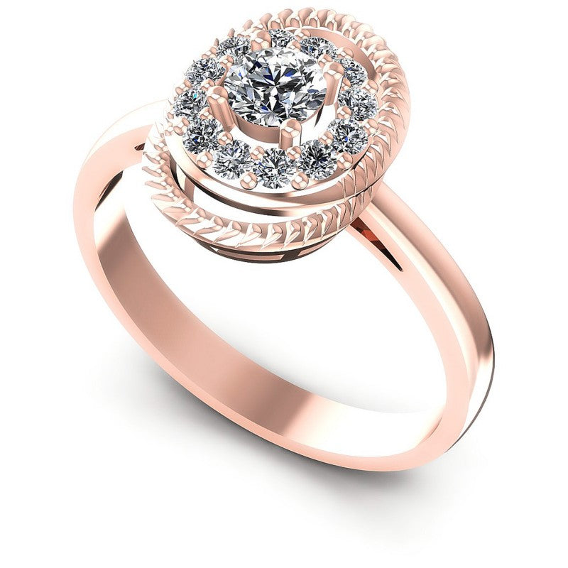 Round Diamonds 0.50CT Halo Ring in 18KT White Gold