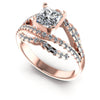 1.10CT Princess And Round  Cut Diamonds Engagement Rings