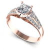 Princess and Round Diamonds 0.65CT Engagement Ring in 18KT White Gold