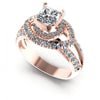 Princess and Round Diamonds 1.25CT Engagement Ring in 18KT White Gold