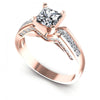 Princess and Round Diamonds 0.80CT Engagement Ring in 18KT White Gold
