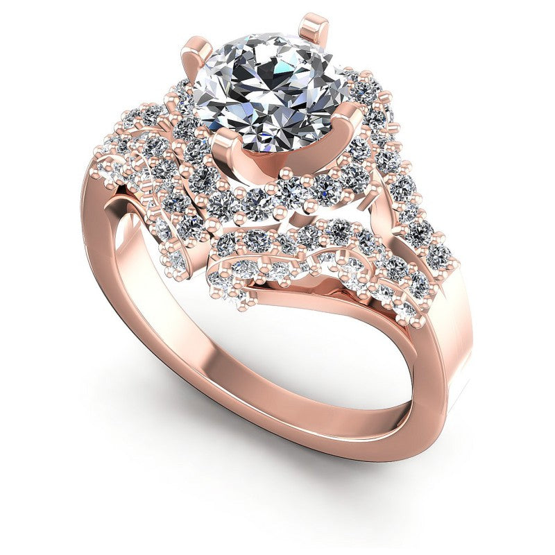 Round Cut Diamonds Halo Ring in 18KT White Gold