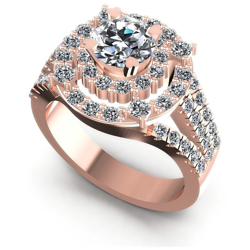 Round Cut Diamonds Halo Ring in 18KT White Gold