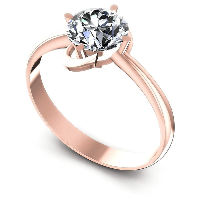 Round Cut Diamonds Solitaire Ring in 18KT White Gold