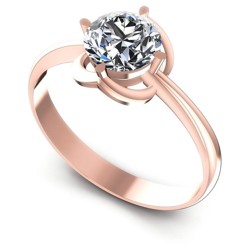 Round Cut Diamonds Solitaire Ring in 18KT White Gold
