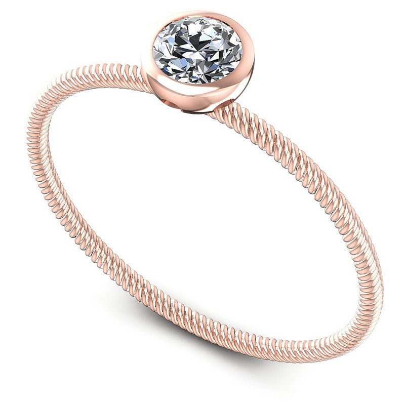 Round Cut Diamonds Solitaire Ring in 18KT White Gold