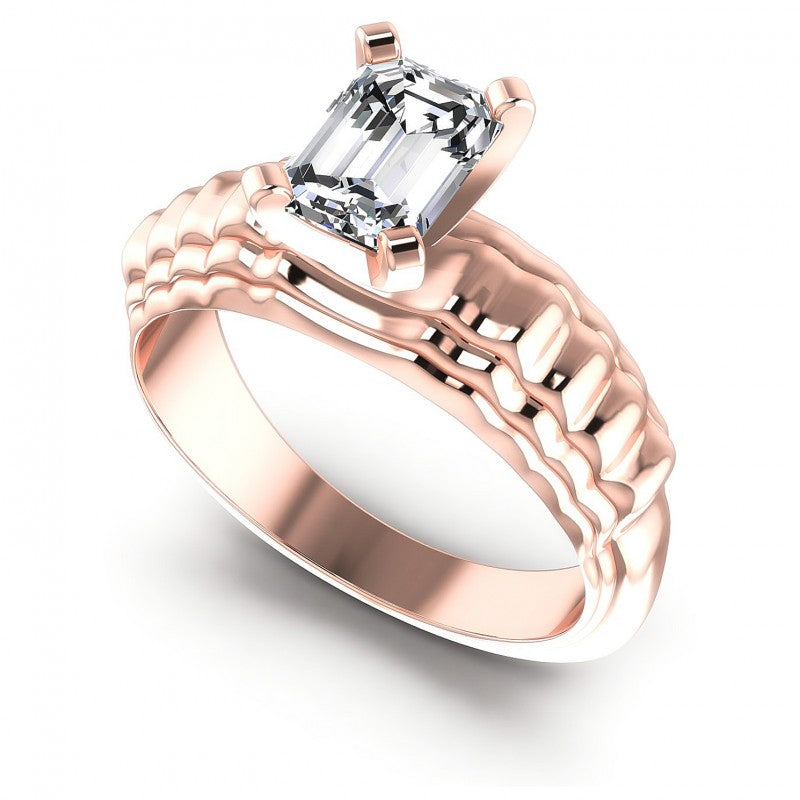 Emerald Diamonds 0.35CT Solitaire Ring in 18KT White Gold